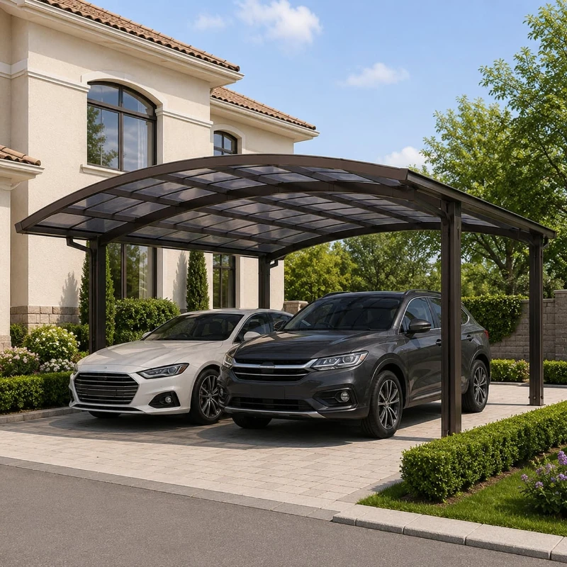 Home Courtyard Gazebo Sunshade Carport Customized Durable Steel Frame Modern Parking Shade Cover Courtyard Vehicle Shade