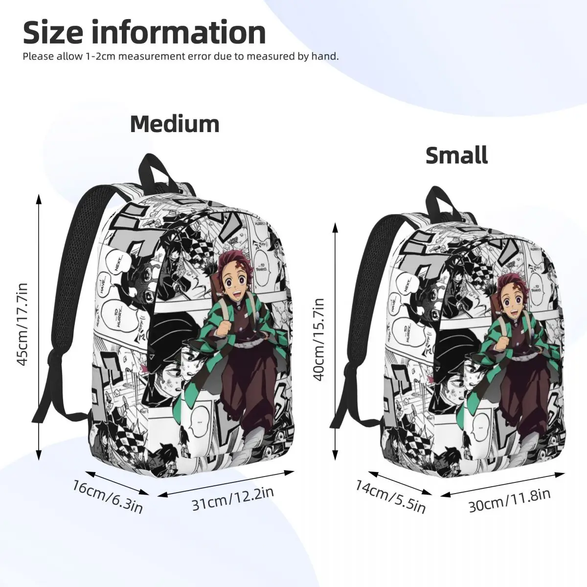 Demon Slayer Tanjiro Kamado Anime Backpack for Student School Bookbag Daypack Preschool Kindergarten Bag Gift