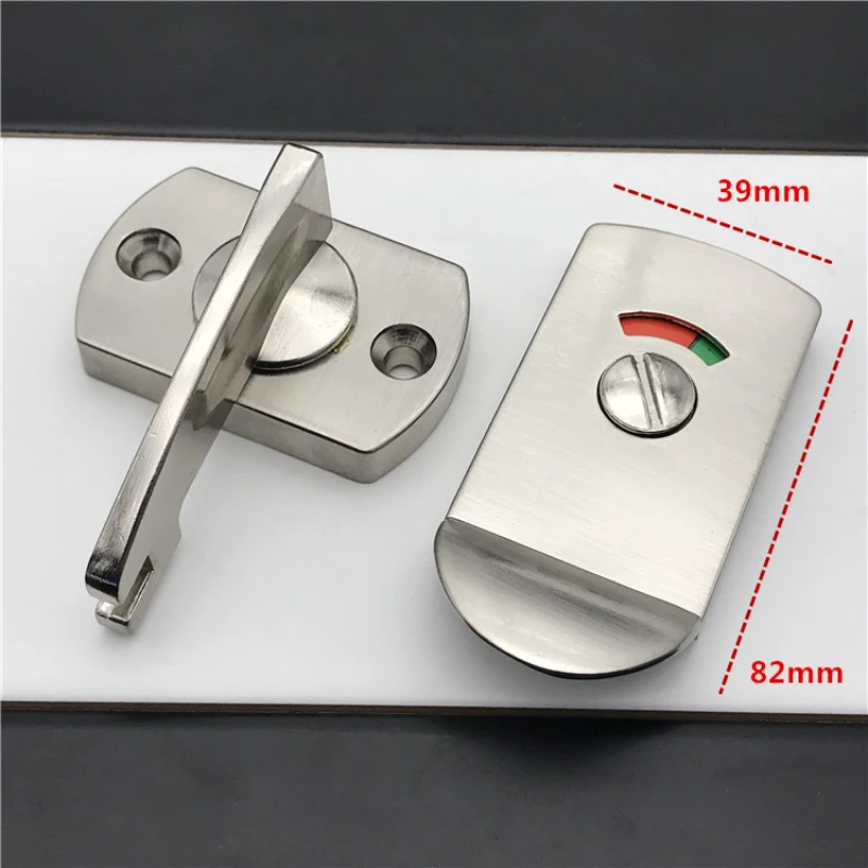 Stainless Steel Thickened Door Lock for Public Toilet Stall Partition Signage - Commercial Restroom Hardware Accessories