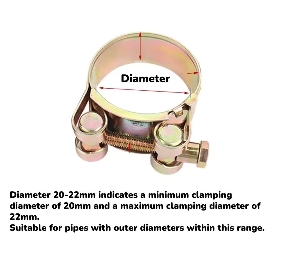 17-330mm Carbon Steel Color Zinc Heavy-Duty Galvanised Iron Hose Clamp Heavy-Duty Pipe Clamp Clamp Fastening Accessories