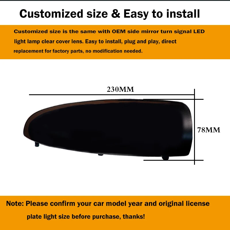 Clignotants de marqueur de rétroviseur latéral de voiture à LED jaune ambre pour Ford F-250 F-350 F-450 Super Duty 2003-2007 et Excursion 2000-2005