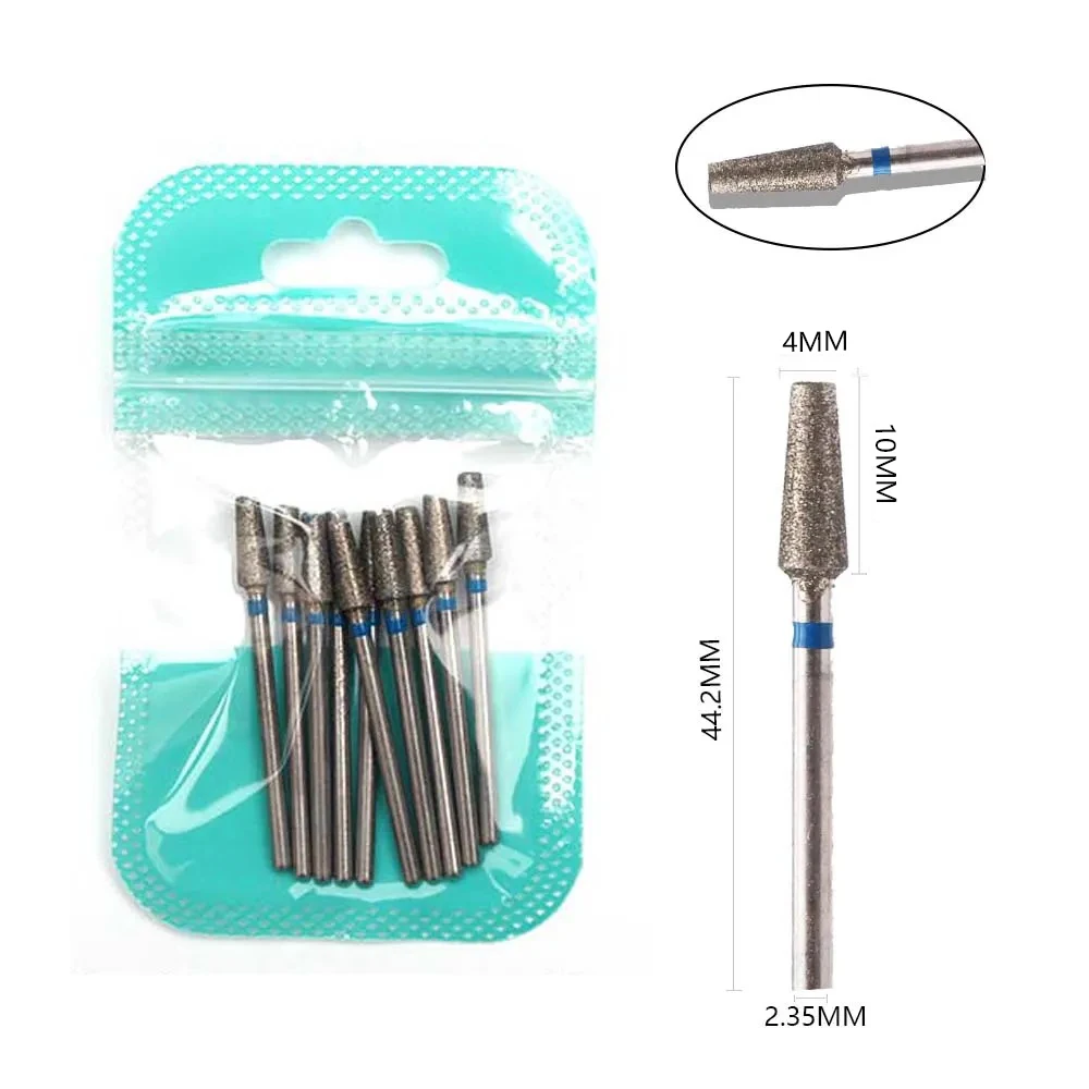 10 stücke Diamant Fräser Nagel Bohrer Set Für Maniküre Zubehör Pediküre Elektrische Maschine Nagel Bit Pinsel Grat Werkzeuge