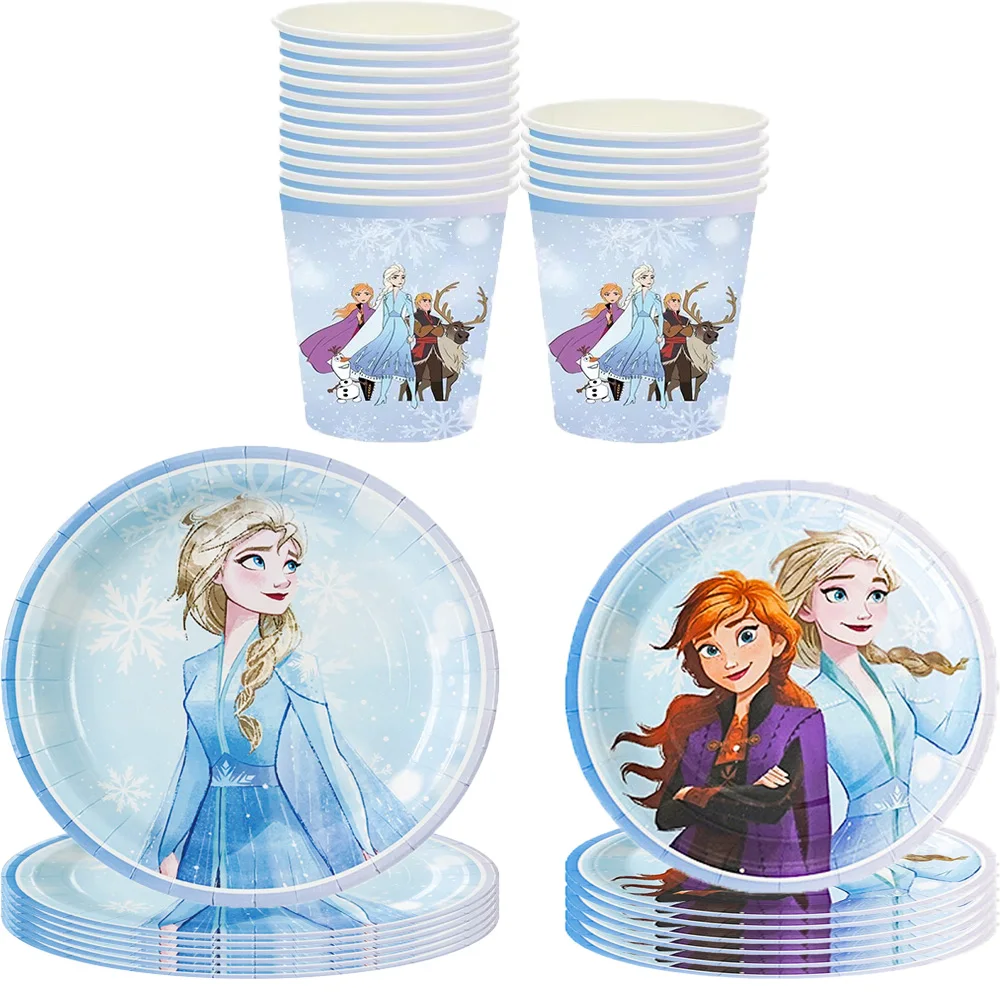 Disney Frozen Tablecloth Birthday Party Decoration Cup Plate Napkin Balloon Baby Shower Elsa Anna Princess Girls Party Supplies