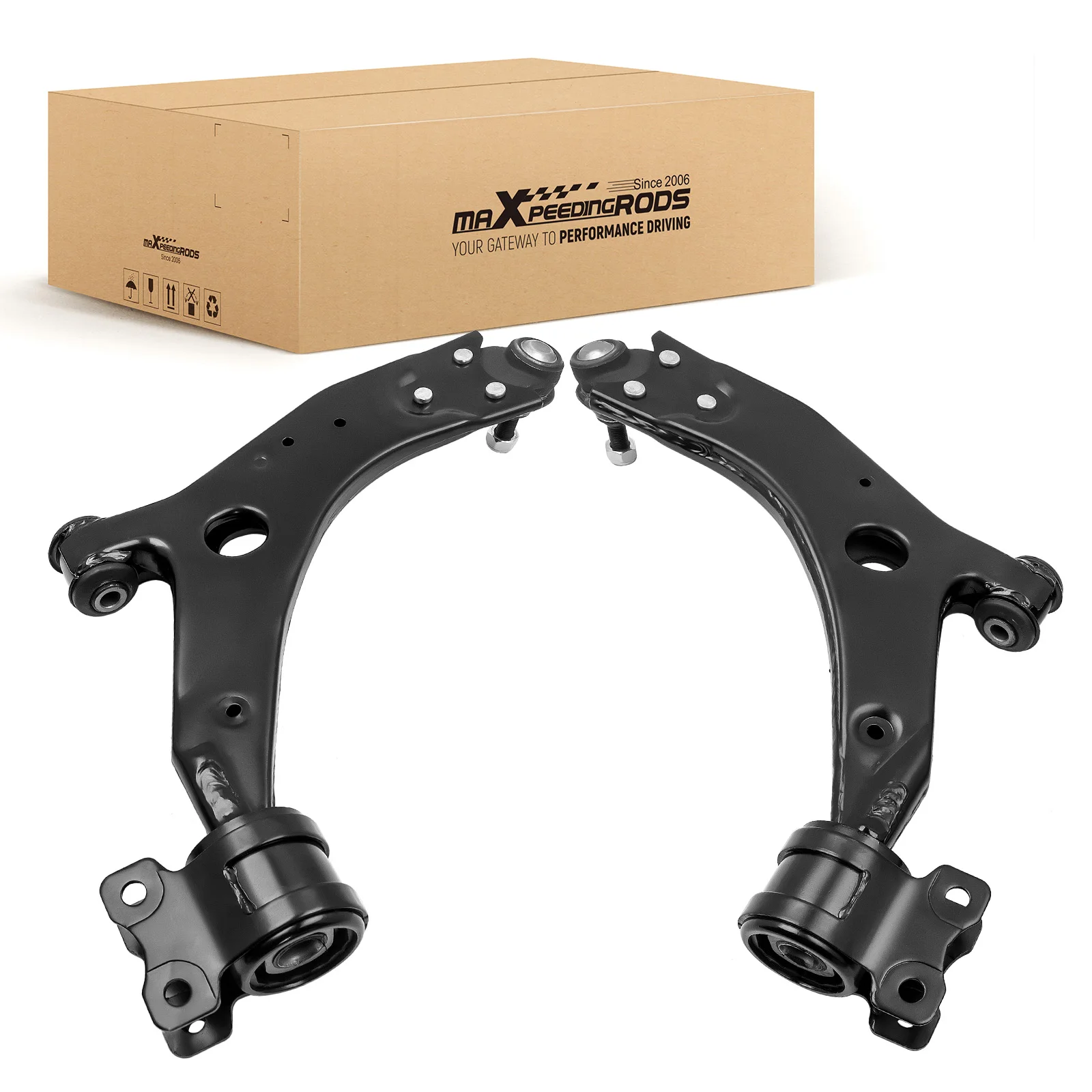 MaXpeedingrods Front Lower Suspension Wishbone Track Control Arms for Ford Focus MK2&C-Max 21MM for Volvo 2007-2011