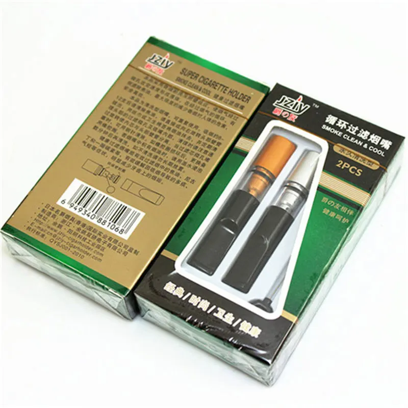 Cigarette Holder Filter Reduce Tar Cleanable And Reusable Recycling Mouthpiece Smoking Accessories 2 Pcs/Pack