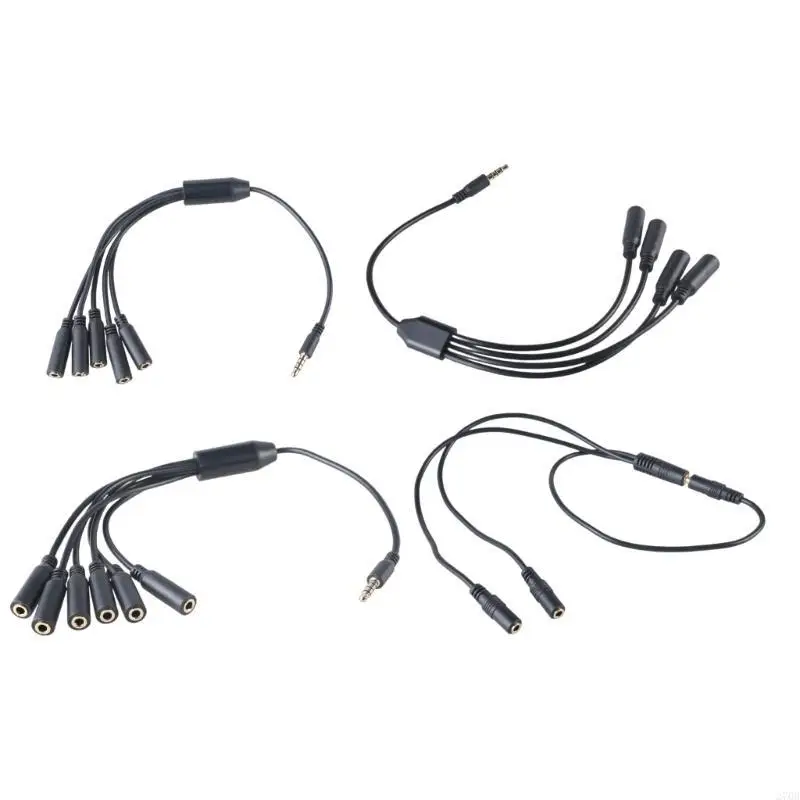1 in 3/4/5/6 Out 3.5mm AUX Cord 4-Section Male to Female Converters Wire Line