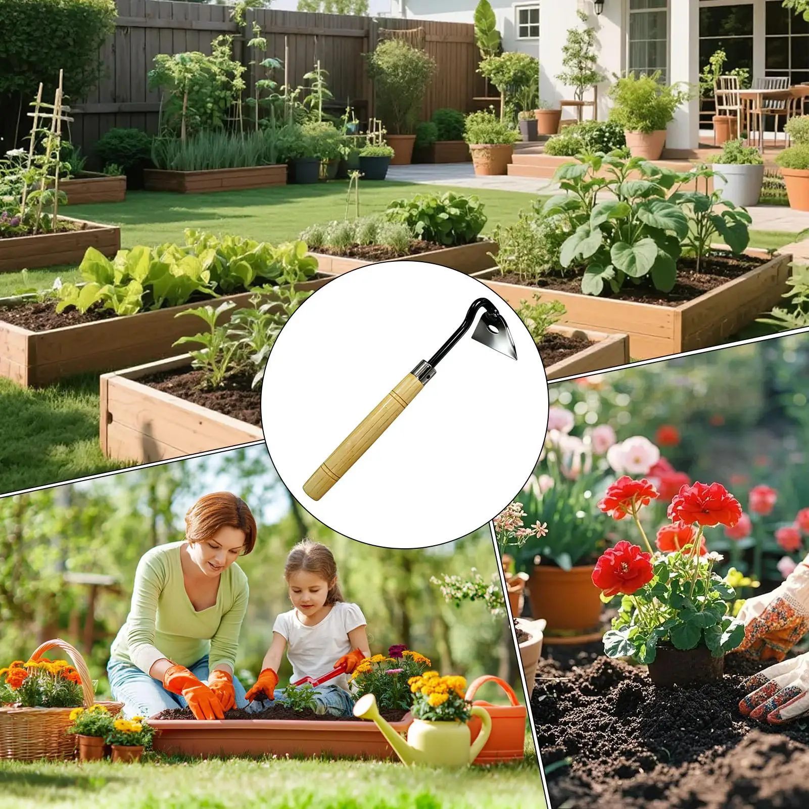 Garden Hoe Steel Heavy Duty Handheld Trowel With Wood Handle Heavy Duty Garden Trowel For Digging Planting Loosening Soil