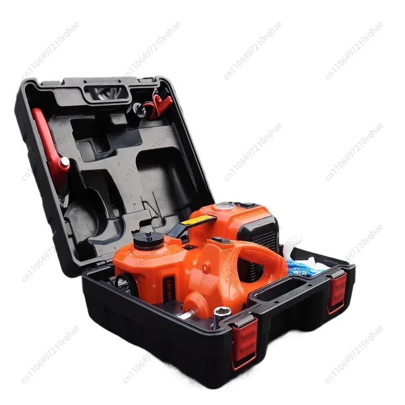 

12V 5Ton Car Hydraulic Protable Jack Impact Socket Wrench Tire Inflator LED Light 4 in 1