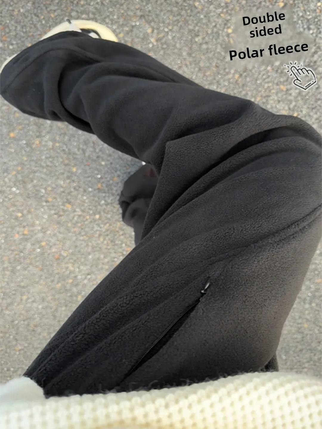 

Bla Double-Sided Fce Sweatpants Men's Autumn Winter Heavyweight Sport Casual Pants American Slant Cut Knife Pants