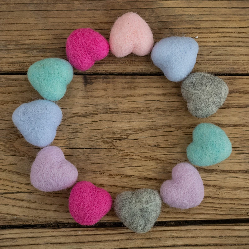 Love Heart Newborn Photography Props Handmade Felted Wool Love Heart Shape Photo Props Baby Girls Shoot Photo Studio Accessories