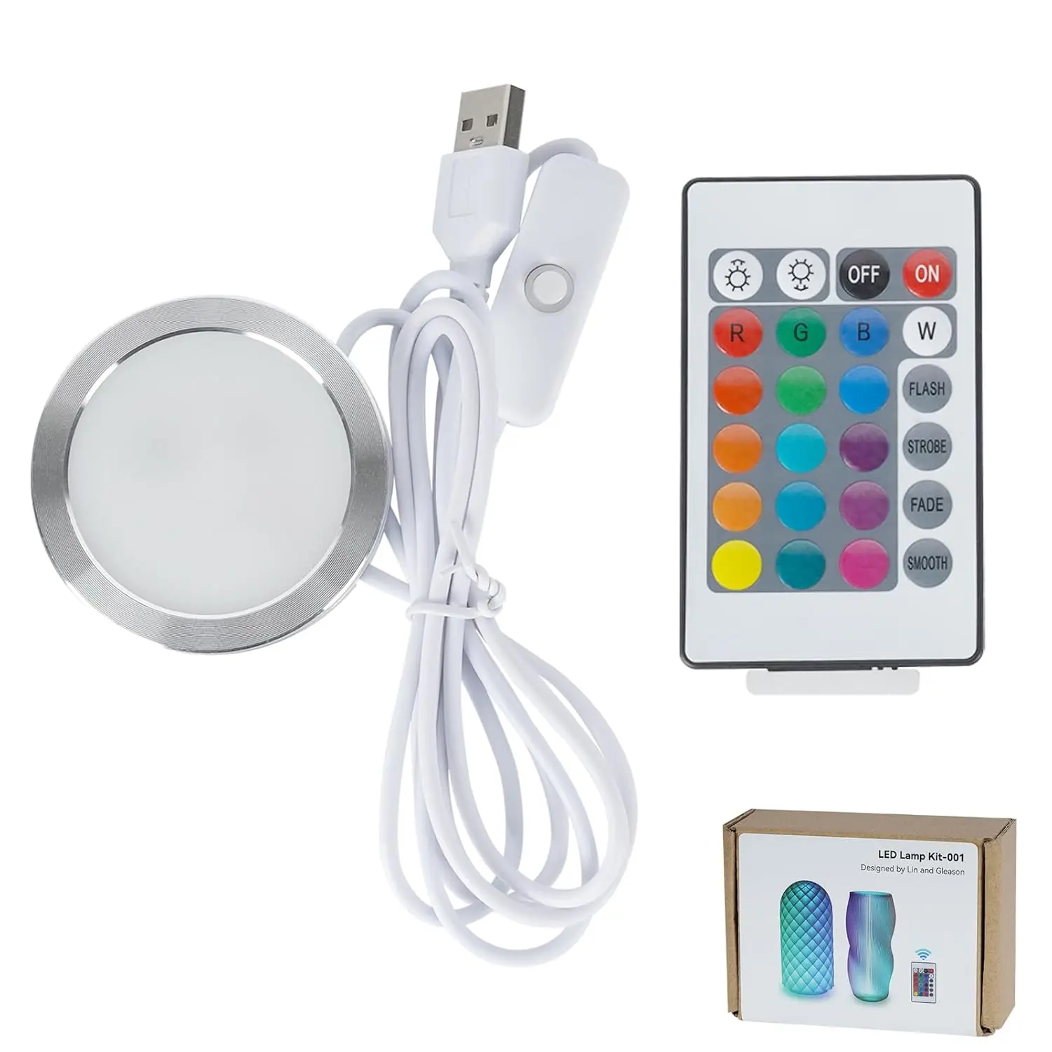 

Remote Control RGB LED Lamp Kit 001 for Bambu Lab Multicolor RGB DIY Hardware Model Spare Parts 5V USB Powered 3D Print DIY part