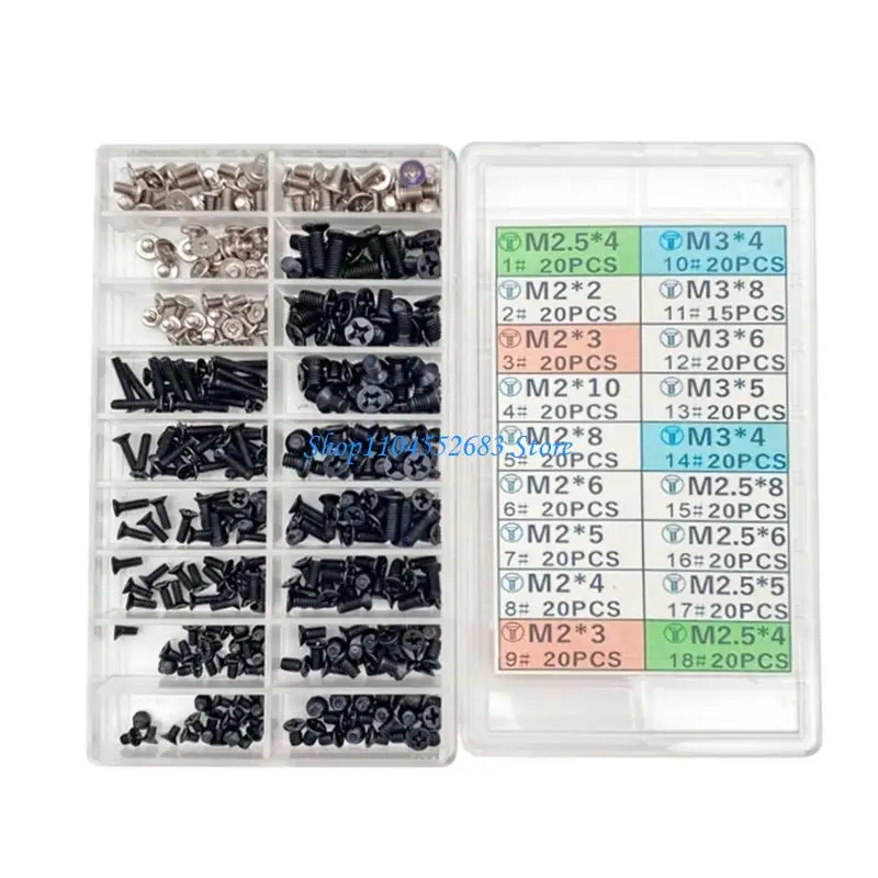 Y6GD 335PCs Sortierte Laptopschrauben Multifunktions -Laptop -Schraube für die Computerwartung