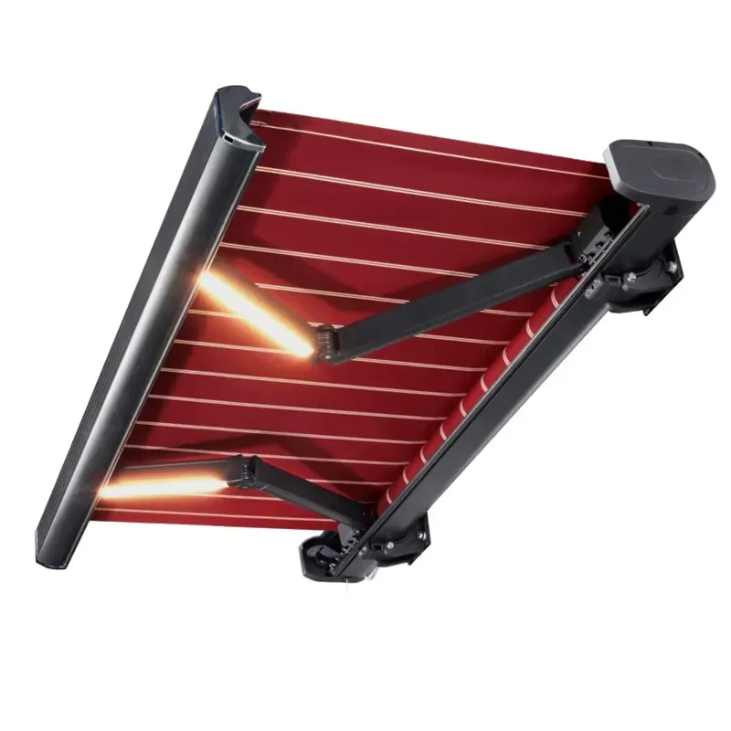 Smart Motorized Full Cassette Retractable Awning with Remote Control Rainproof Canopy for Balcony Cafe Terrace for Factory