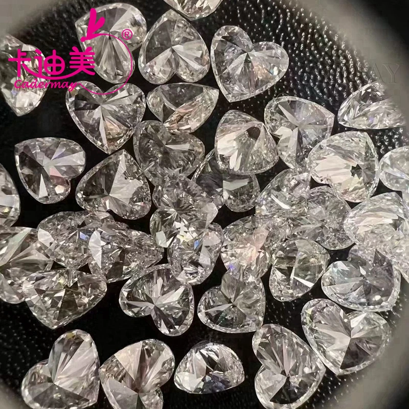 

CADERMAY Heart Cut Meele D VS1 Clarity HPHT Lab Grown Diamond Loose Stone Melee Stones For Fine Jewelry Making