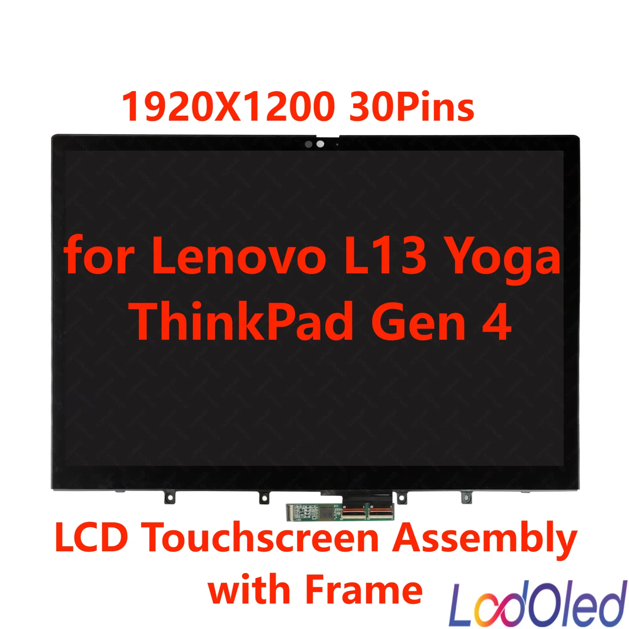 LED 13.3'' for Lenovo L13 Yoga ThinkPad Gen 4 LCD Screen Panel Touchscreen Assembly FHD 1920X1200 30Pins 60HZ Display Matrix