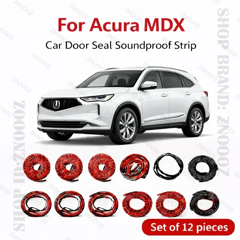 

Для Acura MDX: Комплект из 12 штук двухслойных резиновых уплотнителей для дверей автомобиля (шумоизоляция, защита от пыли, водонепроницаемость)