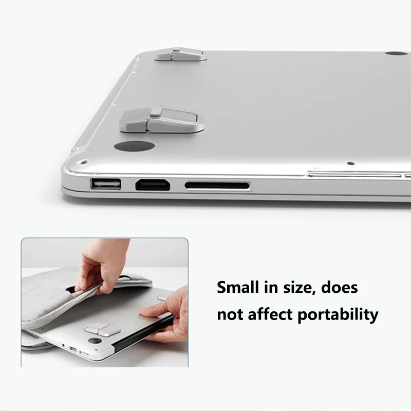Portable and compact adhesive-type folding storage and heightening stand for laptops, keyboard support frame