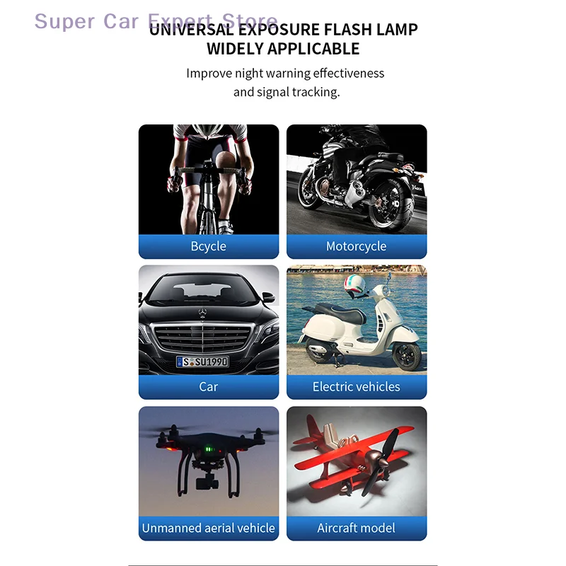 RGB Led Aircraft Strobe Car Motorcycle Lights With Remote Control LED Flash Position Wireless Light Warning Lights
