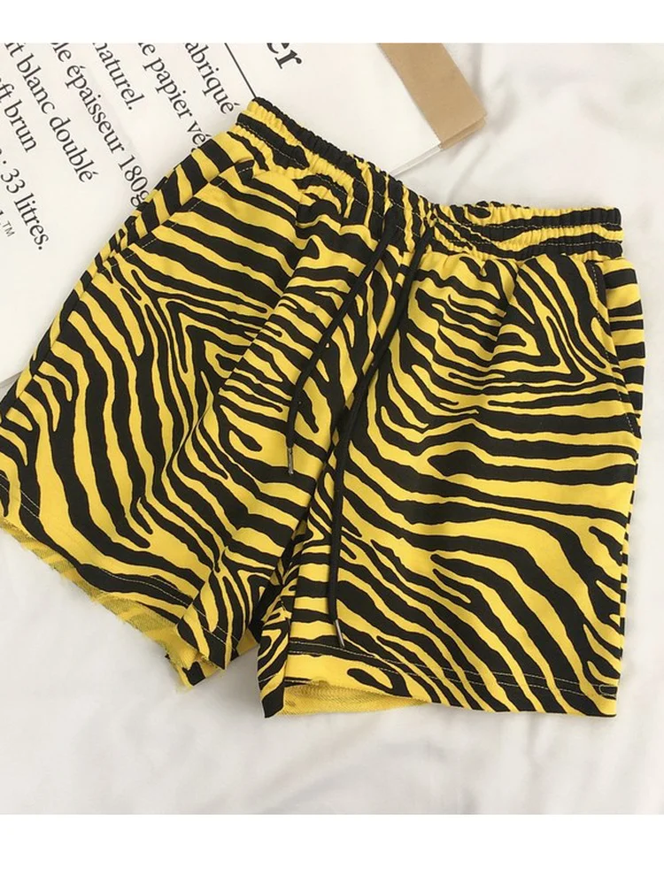 2022 Zebra Leopard Shorts Colorful Women\'s Sports Shorts Casual Classic Soft Student High Waist Summer Baggy Breeches for Women