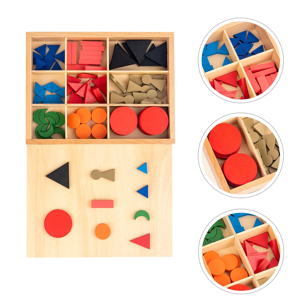 Puzzle en bois Montessori fuchsia pour enfants, jouet coloré, symboles de base, nuit de Noël