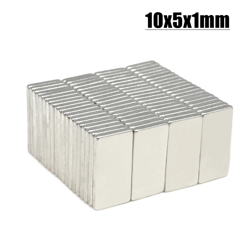 5-1000pcs/lot N35 Rectangular magnet f 10x5x1 mm Super Strong Neodymium magnet 10*5*1 mm NdFeB magnet 10mm x 5mm x 1mm imanes