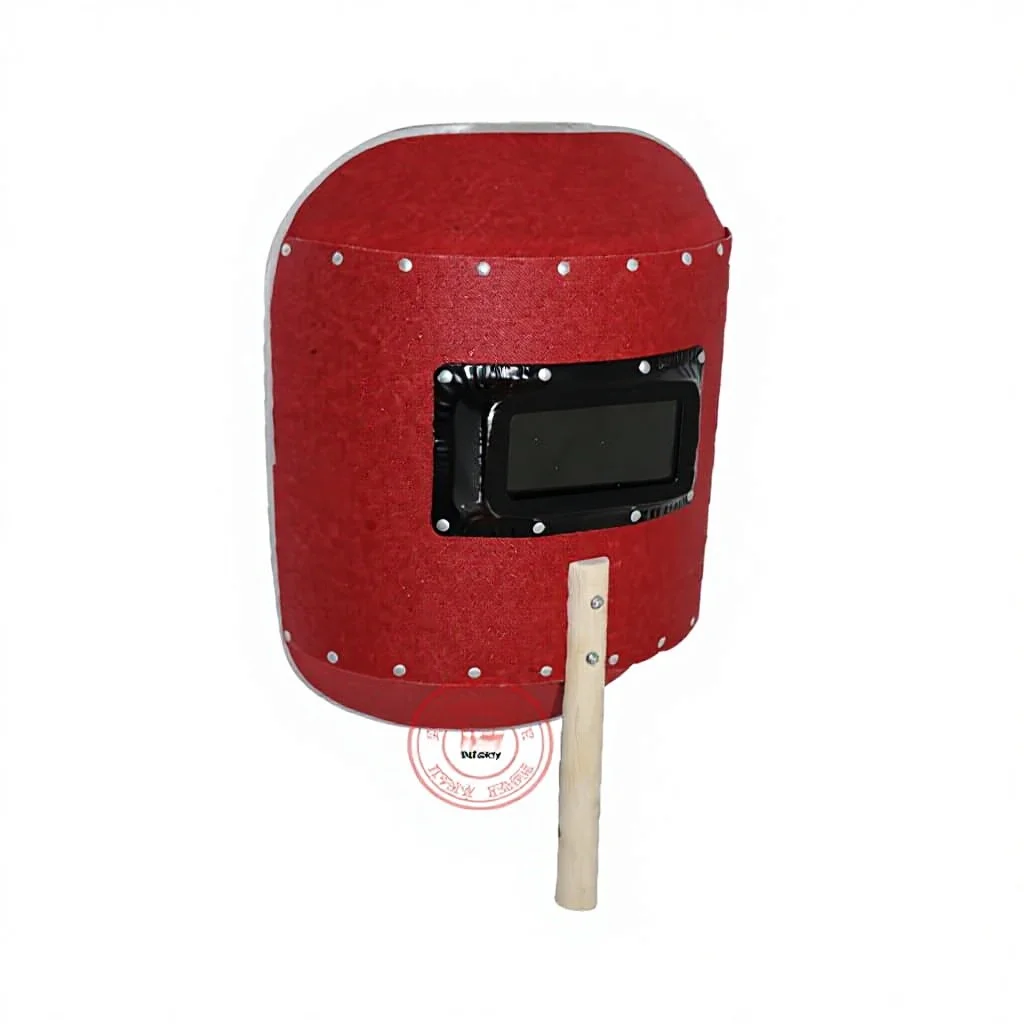 Solar Auto Darkening Handheld Welding Helmet with Aluminum Edge Long Life Stepless Adjustment for Welding and Soldering