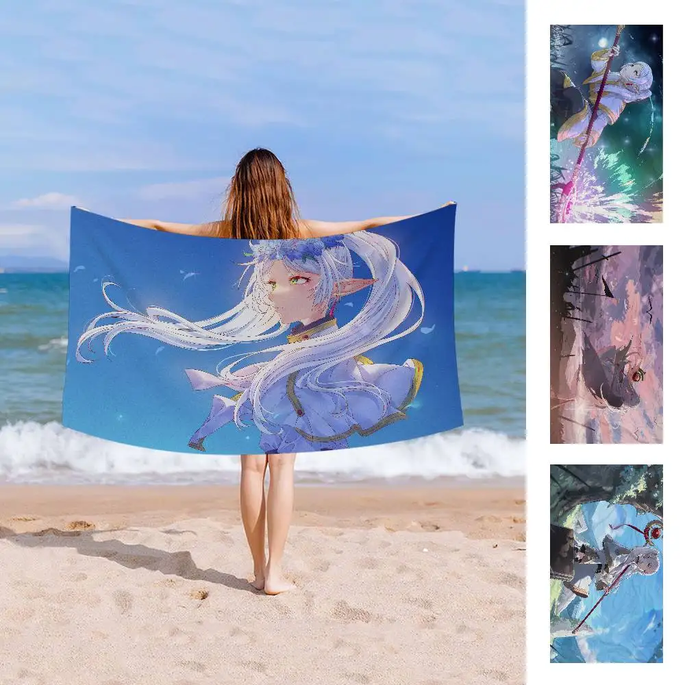 Japanese F-Frieren Anime Microfiber Beach Towel Absorbent Quick dry Soft Yoga Swimming Resort Mountain Climbing Towel