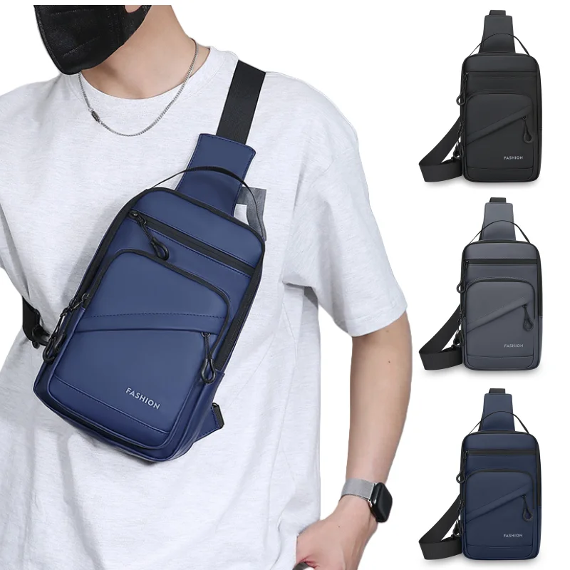 New Men's Chest Bag, Fashionable Crossbody Bag, Outdoor Sports Single-shoulder Bag, Water-resistant Large-capacity Crossbody Bag