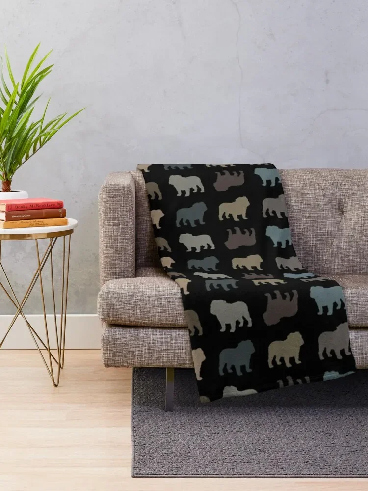 Bulldog Silhouette(s) Throw Blanket Air Conditioner Soft Blanket for Office Home