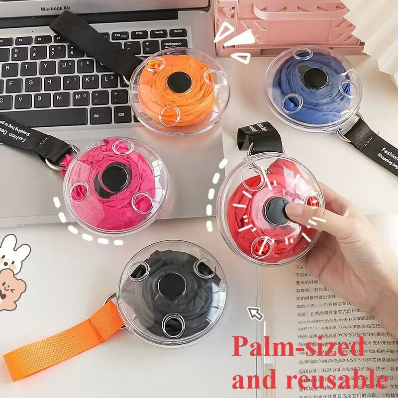

Portable Multi-functional Small Rotating Disc Folding Bag Creative Supermarket Telescopic Storage Shopping Convenient Storage
