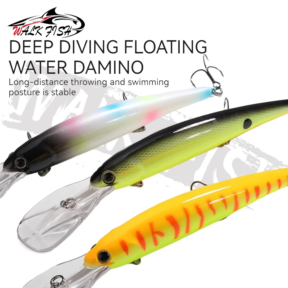 WALK FISH Deep walleye Trolling Fishing Lure Wobbler 12cm 20g Floating Crankbait Minnow Bass Pike Bait Depth 0-6m Fishing Tackle view 3