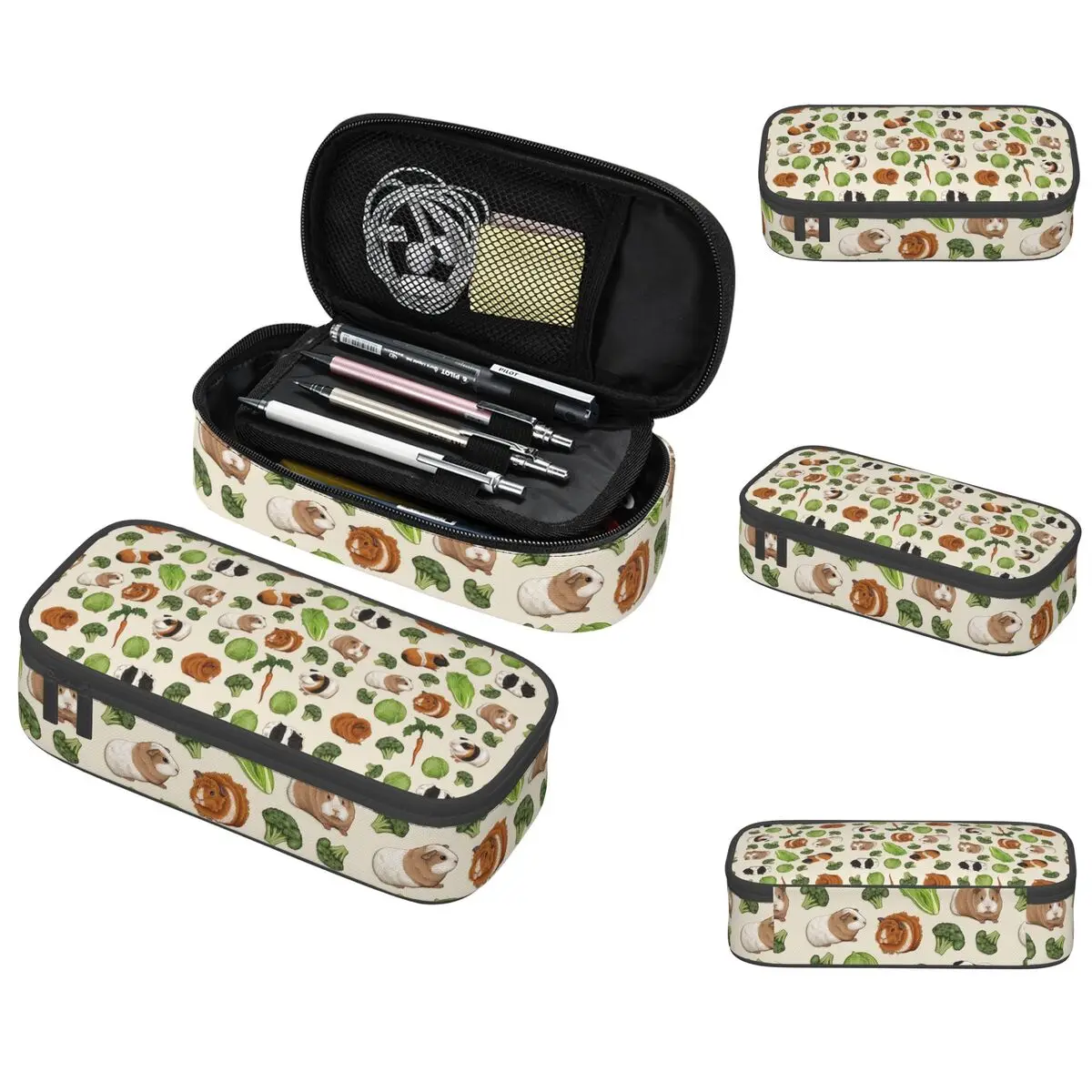 

Guinea Pig Vegtable Veggie Pattern Pencil Case for Students School Pen Box Pencil Bag Stationery Supplies Pen Holder Bag