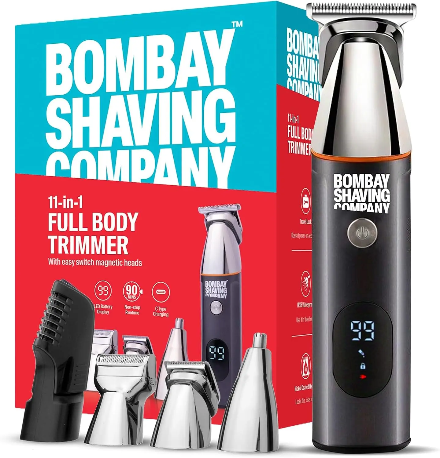 

All-in-One Men's Grooming Kit: Beard, Body, Nose Trimmer & Hair Clipper with Quick Charge & Waterproof Design