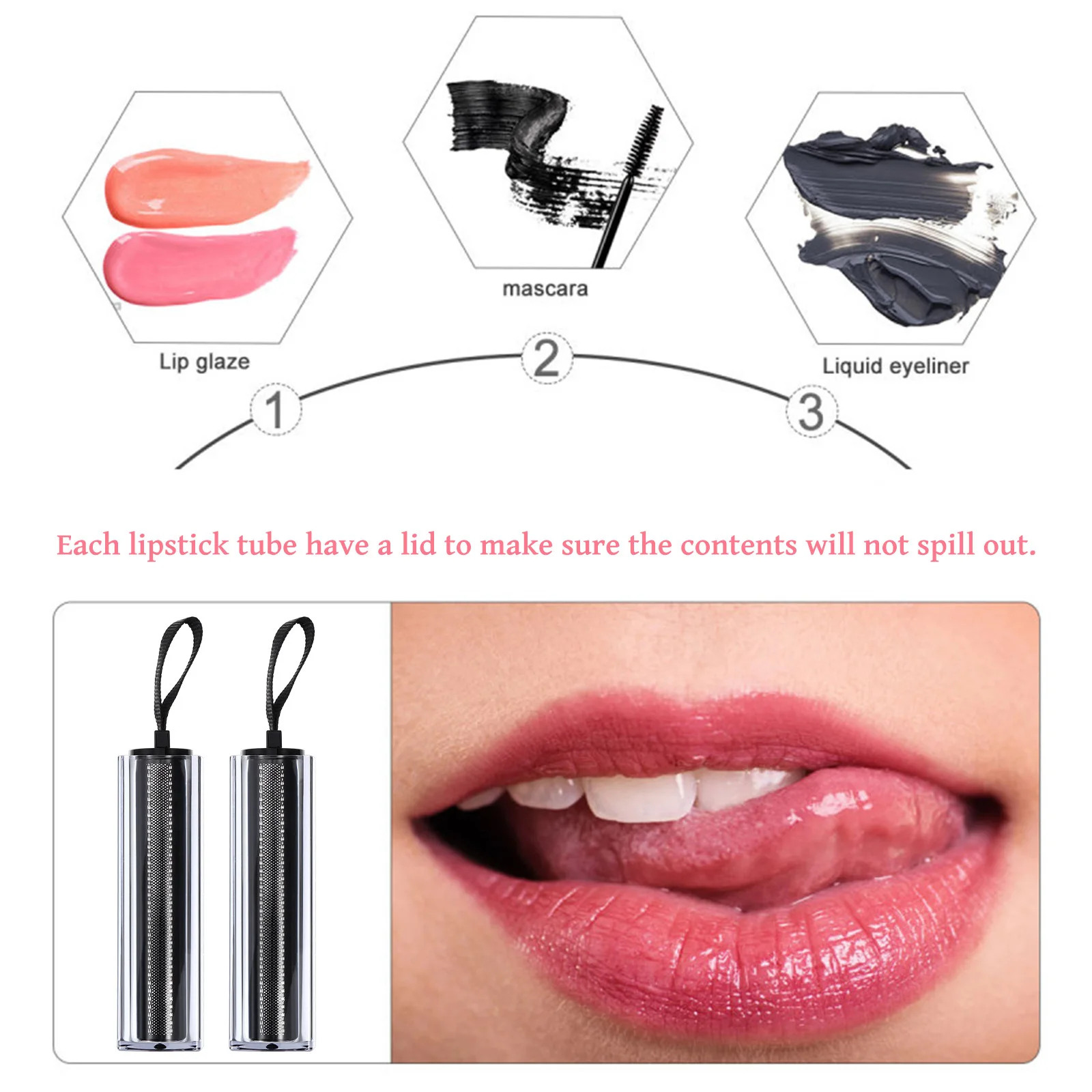 

4Pcs Lipstick Empty Tube Refillable DIY Storage Tube Portable Lip Balm Container Lip Cream Portable Lipstick Tubes