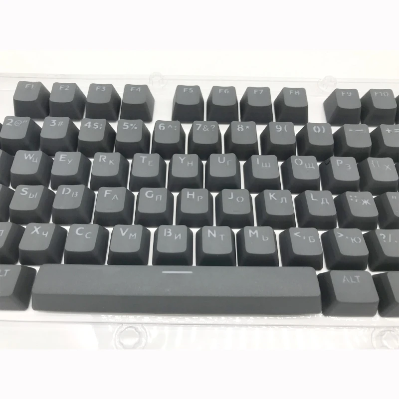 Teclado mecánico PBT personalizado para juegos, juego de teclas de sublimación, doble disparo, retroiluminación rusa, 104 teclas, duradero