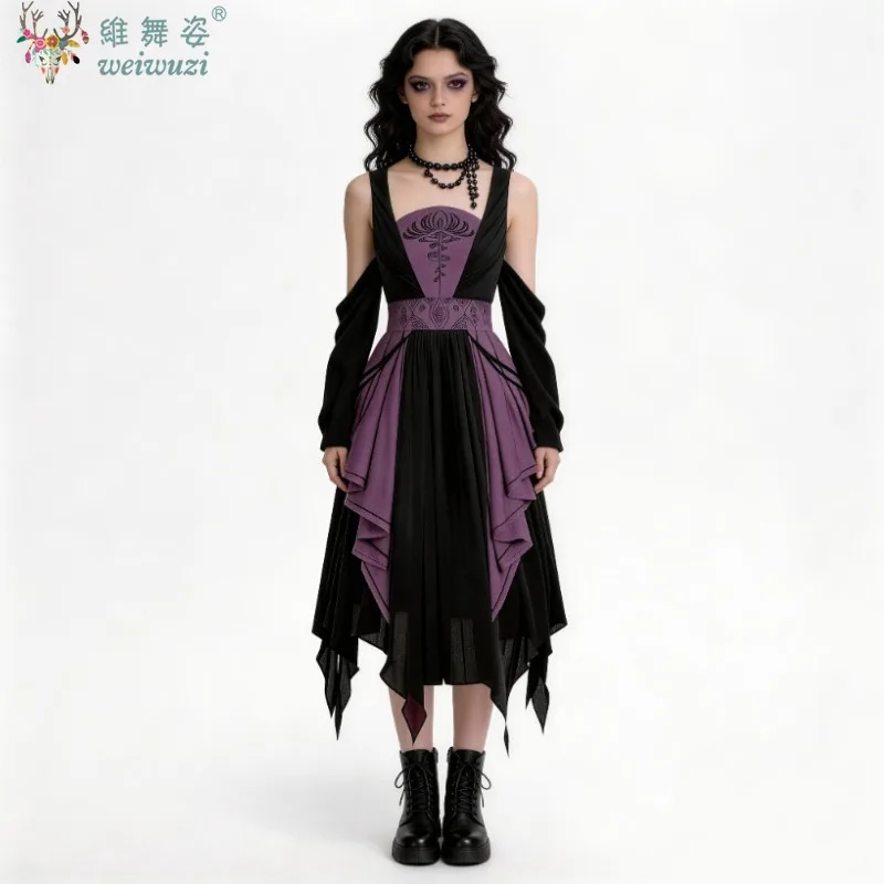 

Halloween Costume Adult Women Medieval Gothic Witch Cosplay Costume Sexy Japanese Anime Darkness Lolita Dress Vampire Queen