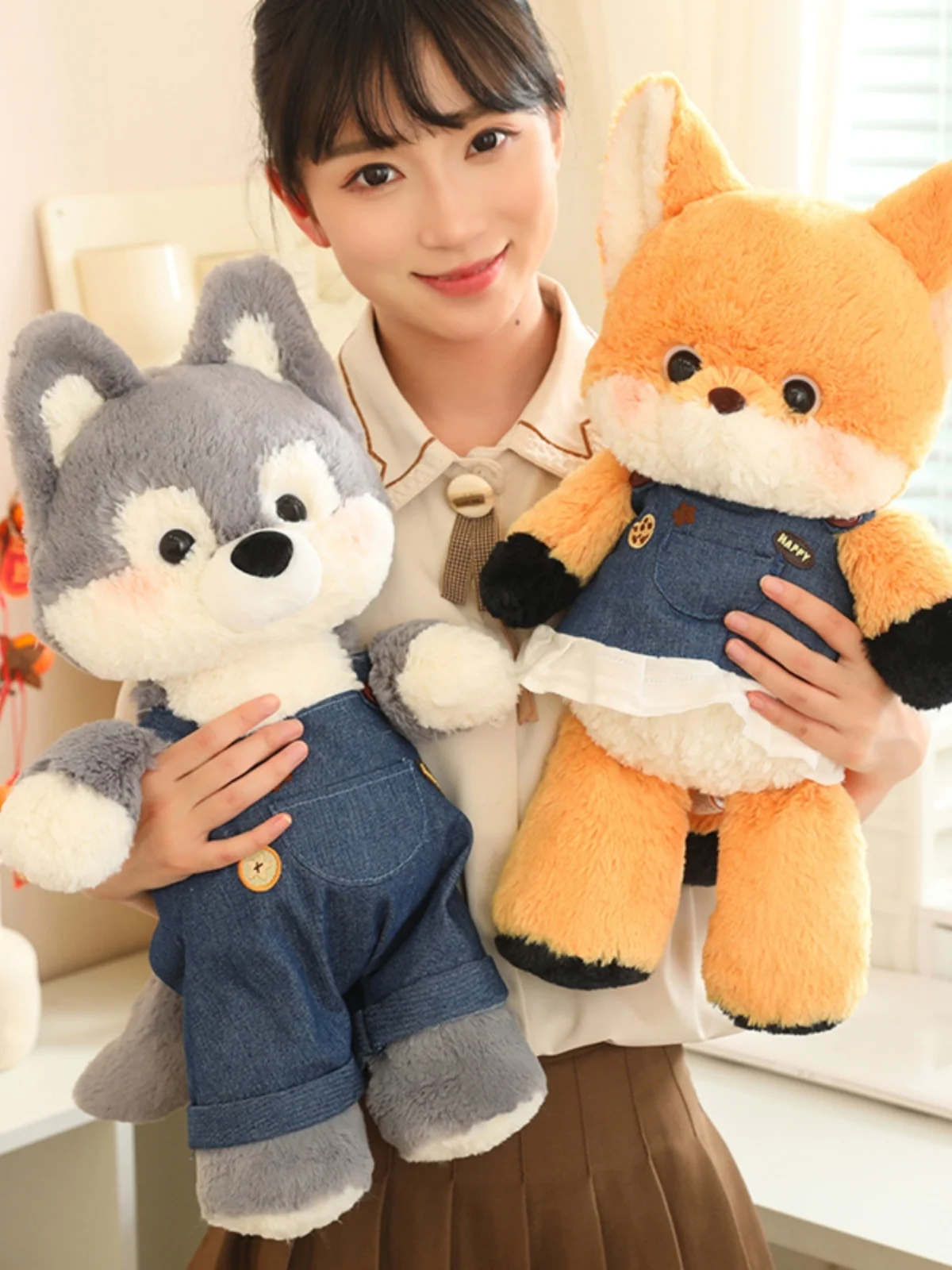 

Adorable Doll Plu Toy ey Wolf Hug Birthday Gift Running Figurine Internet Famous Stuffed Toys for Girls Cute Pluie