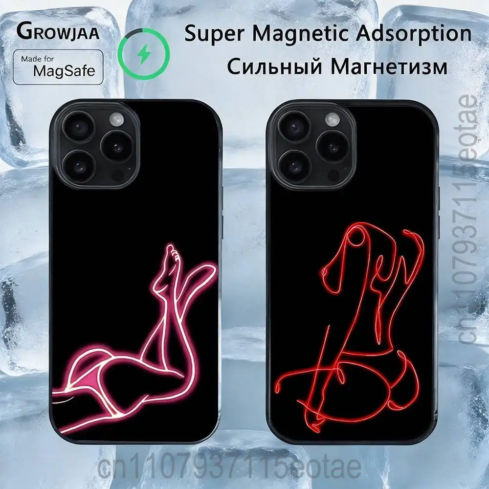 

Sexy Body curve Art Woman Case For iPhone 17,16,15,14,13,12,11,Pro,Max,Plus,Mini,SE4,E Magnetic Magsafe Wireless Charging