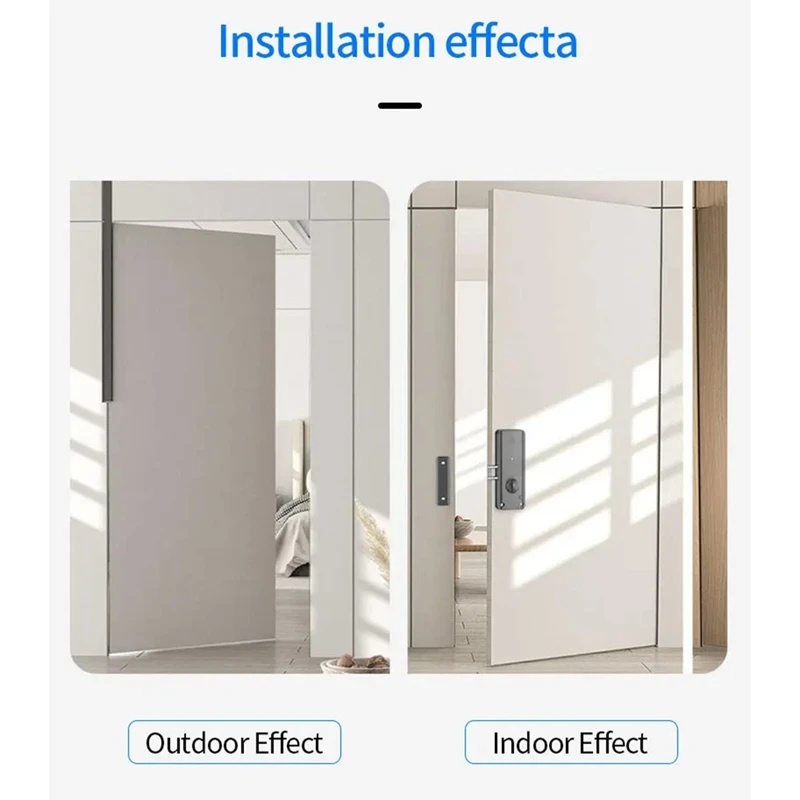 Cerradura inteligente con tarjeta IC para puerta de madera, cerradura electrónica con Bluetooth, sin taladro, instalación oculta para interiores, duradera