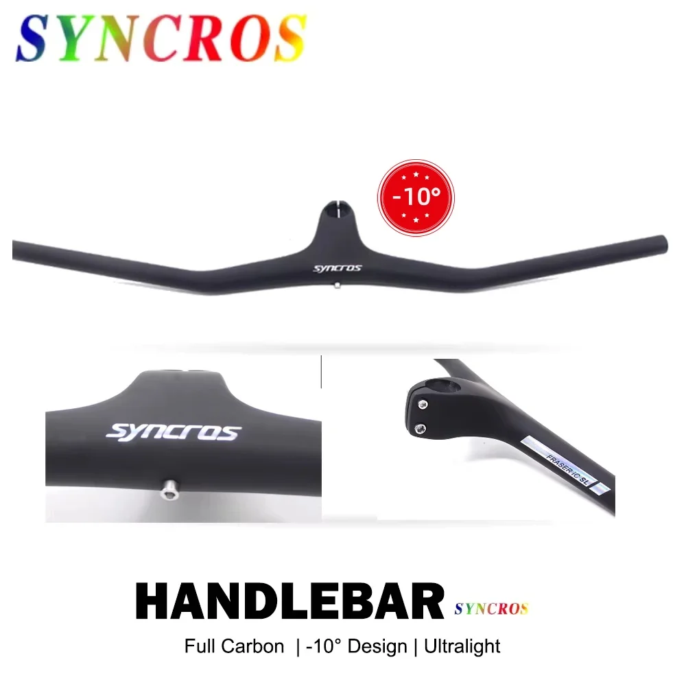 

Mtb Handlebars And Stem 28.6mm Carbon Integrated Handlebar For Mountain Bike -10 degrees 70/80/90/100mm Bicycle Parts