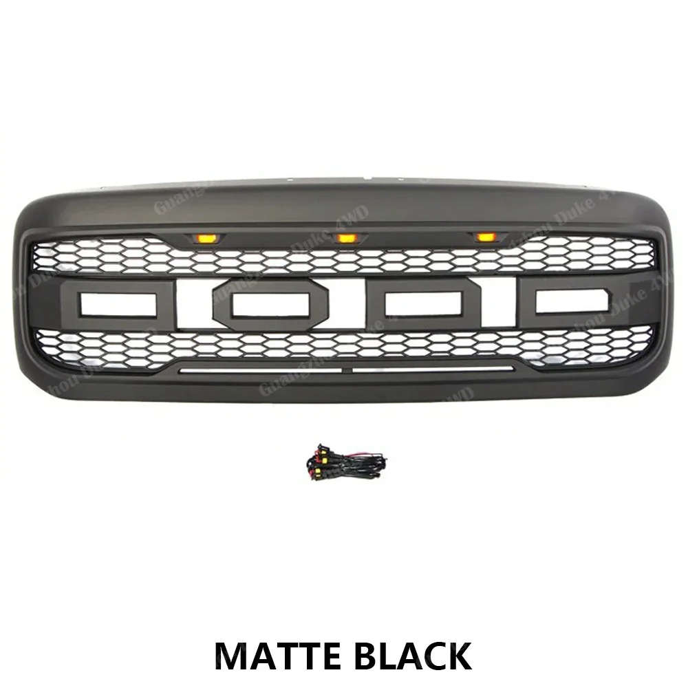 Front Grille With LED Lights For Ford F250 1999-2004 Front Grill Pickup Truck Front Bumper Grille Car Styling Exterior Accessori