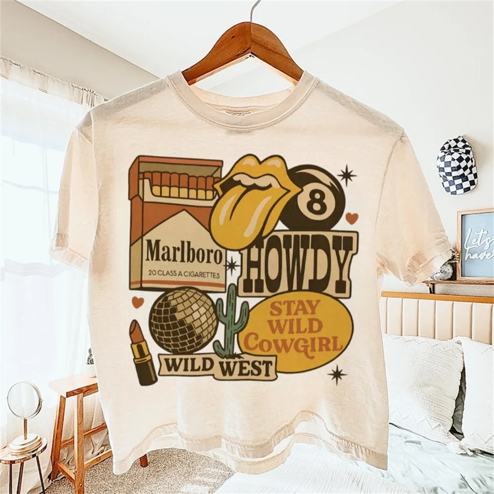 مطبوعة الرجعية المرأة الكرتون الساحرة القطة السوداء نمط تي شيرت منتظم تنوعا متعة لطيف لباس أبيض المرأة عادية تي شيرت