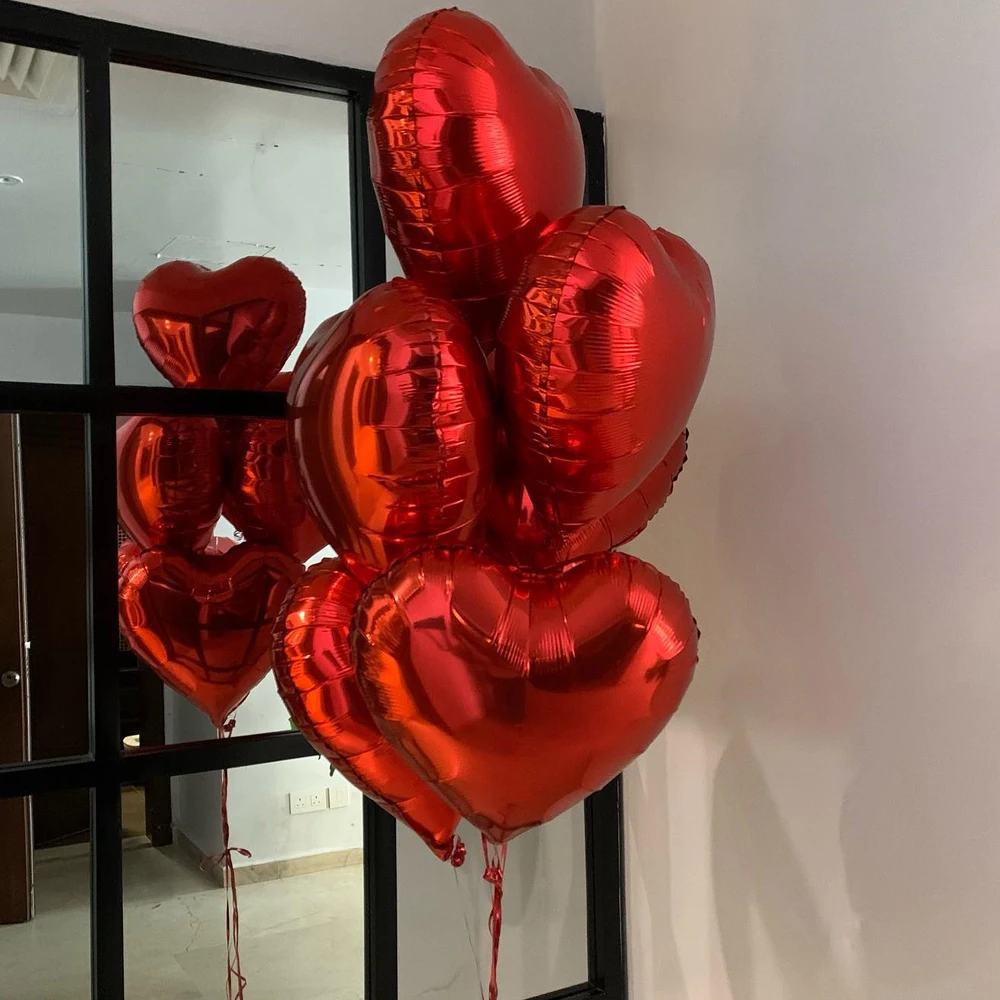 5/10/18/36 inch Red Heart Inflatable Foil Balloons Valentines Day Wedding Decorations Birthday Party Anniversary Globos Supplies