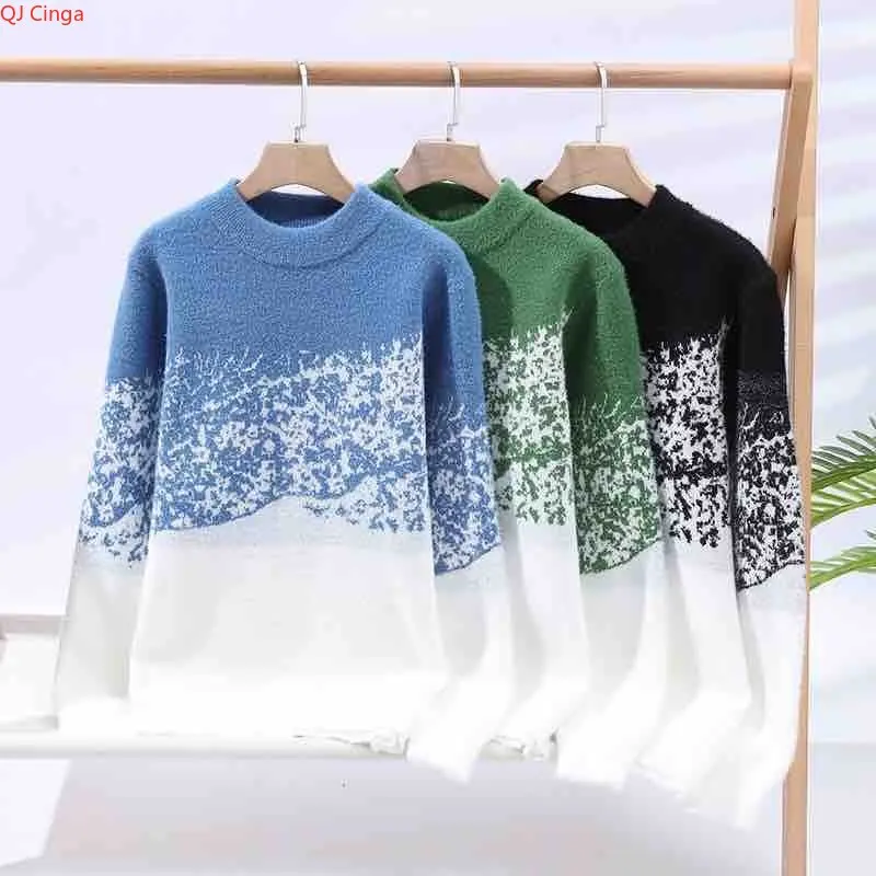 

Зимний мужской пуловер с длинными рукавами, модный повседневный трикотаж, азиатский размер M-3XL. В наличии синий, зеленый, красный, черный, белый.