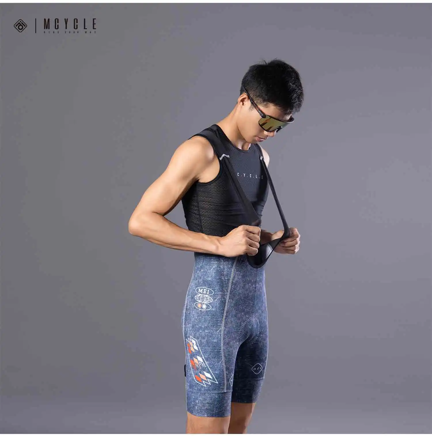 Mcycle Heißer Verkauf Fahrrad Trägerhose Neues Design Hoch taillierte Fahrradshorts für Männer Atmungsaktive gepolsterte Trägerhose Radfahren – Detail 19
