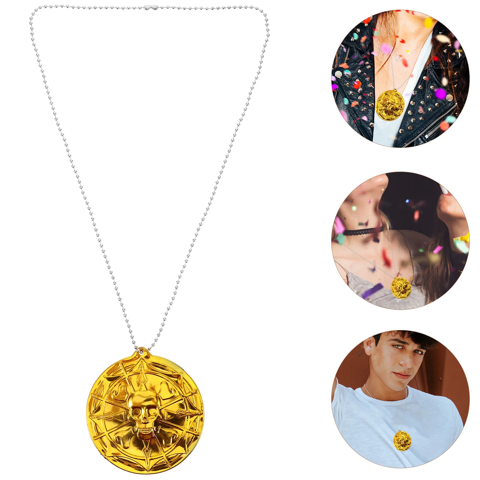 

Skull Pendant Vintage Necklace Punk Style Long Necklace for Wedding Birthday Anniversary and Daily Wear Vintage Jewelry