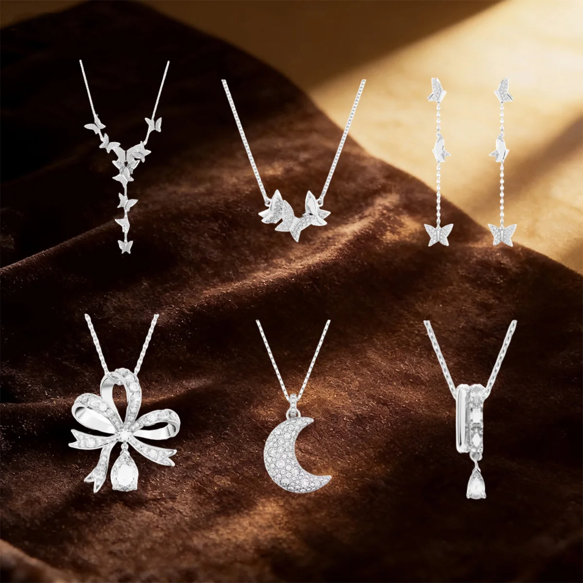 

Модный комплект украшений: белое колье с бабочкой и геометрическим узором, инкрустированное стразами, и серьги. Универсальный подарок для повседневной носки, вечеринок, работы и праздников.