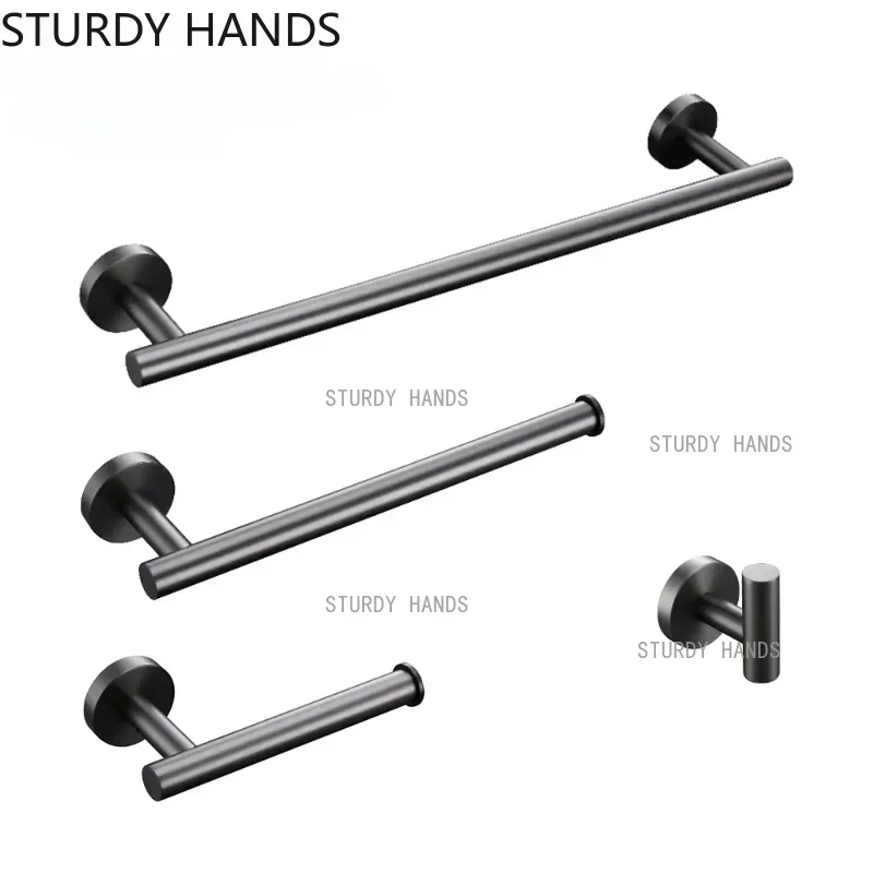Bagnolux Stainless Steel Gun Gray Black Polished Chrome Brushed Gold Hanger Hook Towel Bar Paper Holder STURDY HANDS