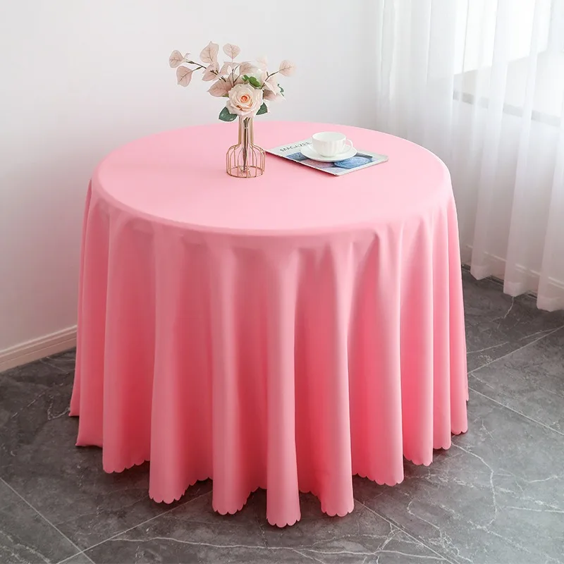 Hotel Meetings Weddings Banquets Parties Household Tablecloths Solid Color Circular Dining Table Cloths Dacron Tablecloths