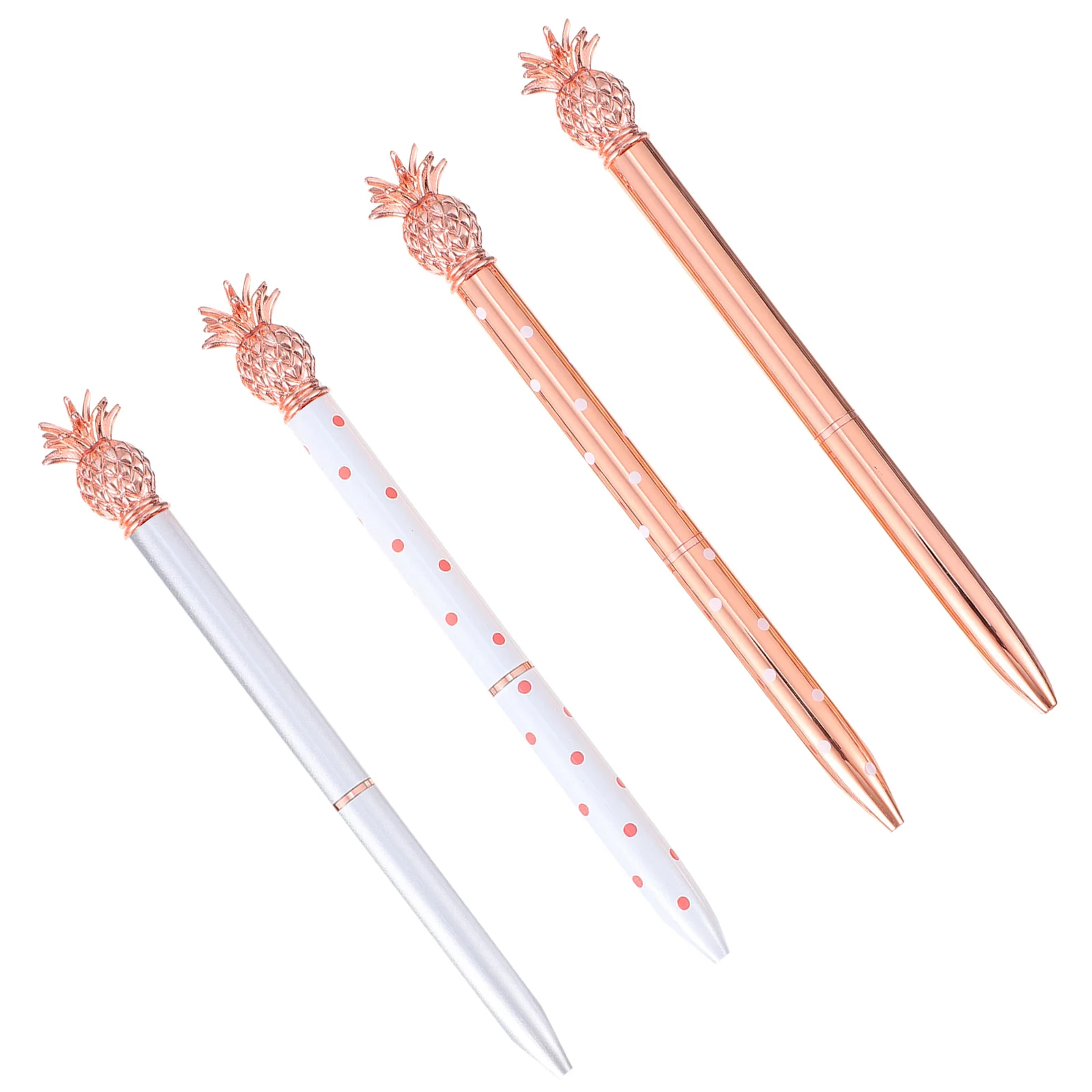 

4Pcs Metal Ballpoint Pens Fun Fruit Design Free Flowing Ink Smooth Glide Comfortable Grip Ideal for School Office Home
